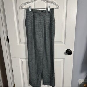 Talbots size 2 petite 100% wool blue/green check trousers, fully lined, cuffed